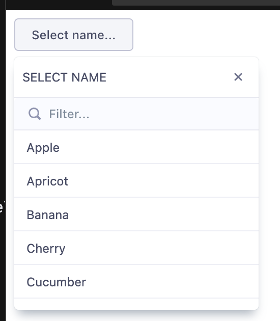 default concept on a Combobox component in Evergreen.