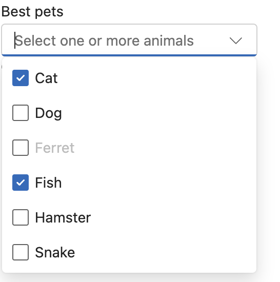 multiple concept on a Combobox component in UI Fabric.