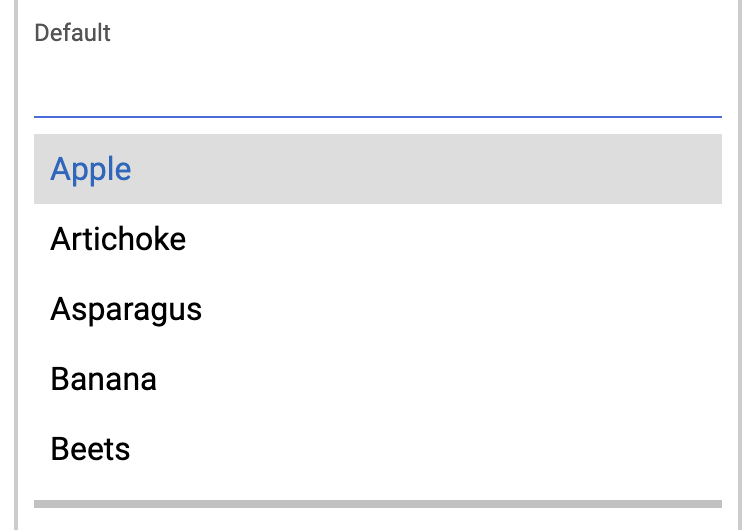 default concept on a Combobox component in Lion.