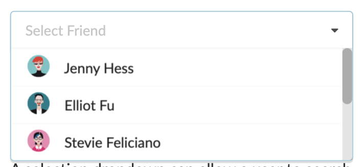 custom-select-option concept on a Combobox component in Semantic UI.