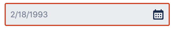 error concept on a Datepicker component in Atlaskit.