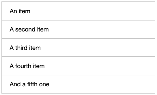 surface concept on a List component in Boosted.