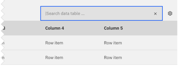 filtering concept on a Table component in Carbon Design System.