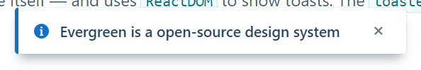 basic concept on a Alert component in Evergreen.