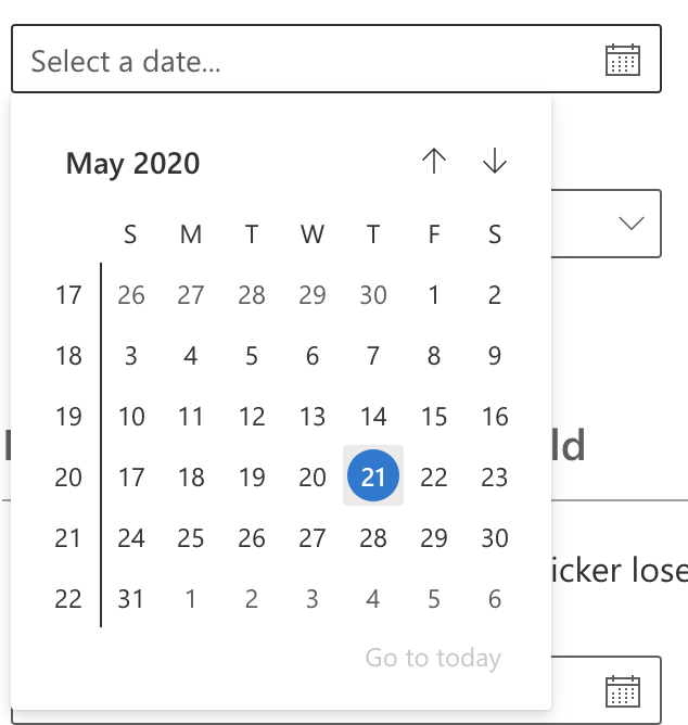 weeknumber concept on a Datepicker component in UI Fabric.