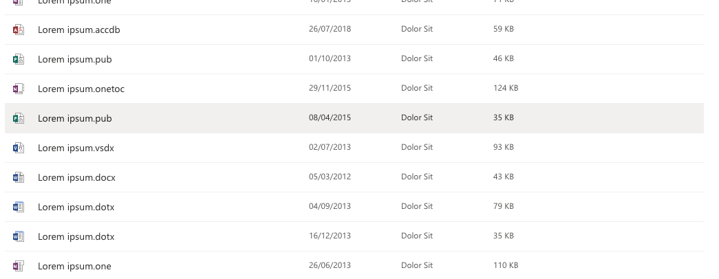 vertical-scroll concept on a Table component in UI Fabric.