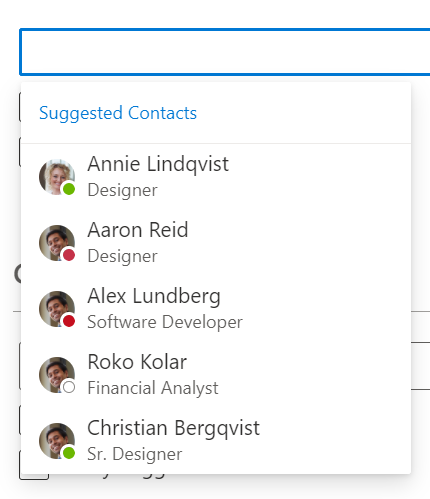 autocomplete concept on a Popup component in UI Fabric.