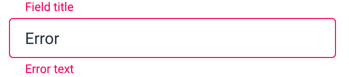 state concept on a InputText component in GoodBarber Design System.