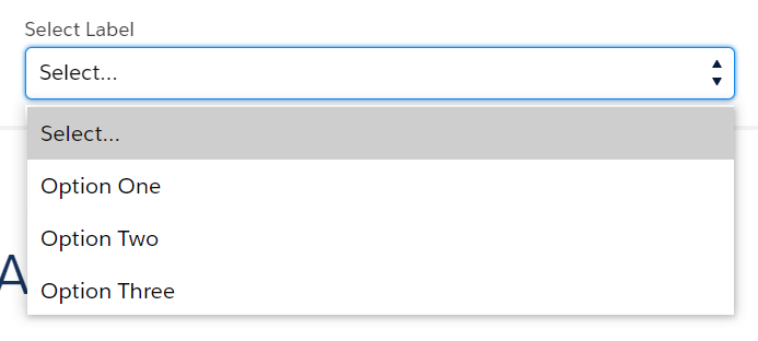 select concept on a Popup component in Lightning Design System.