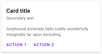 basic concept on a Card component in Material Components Web.