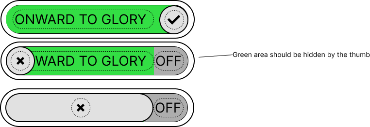 exemplary image showing a right track with long text and a left track with very little, making it obvious that this is a visual problem